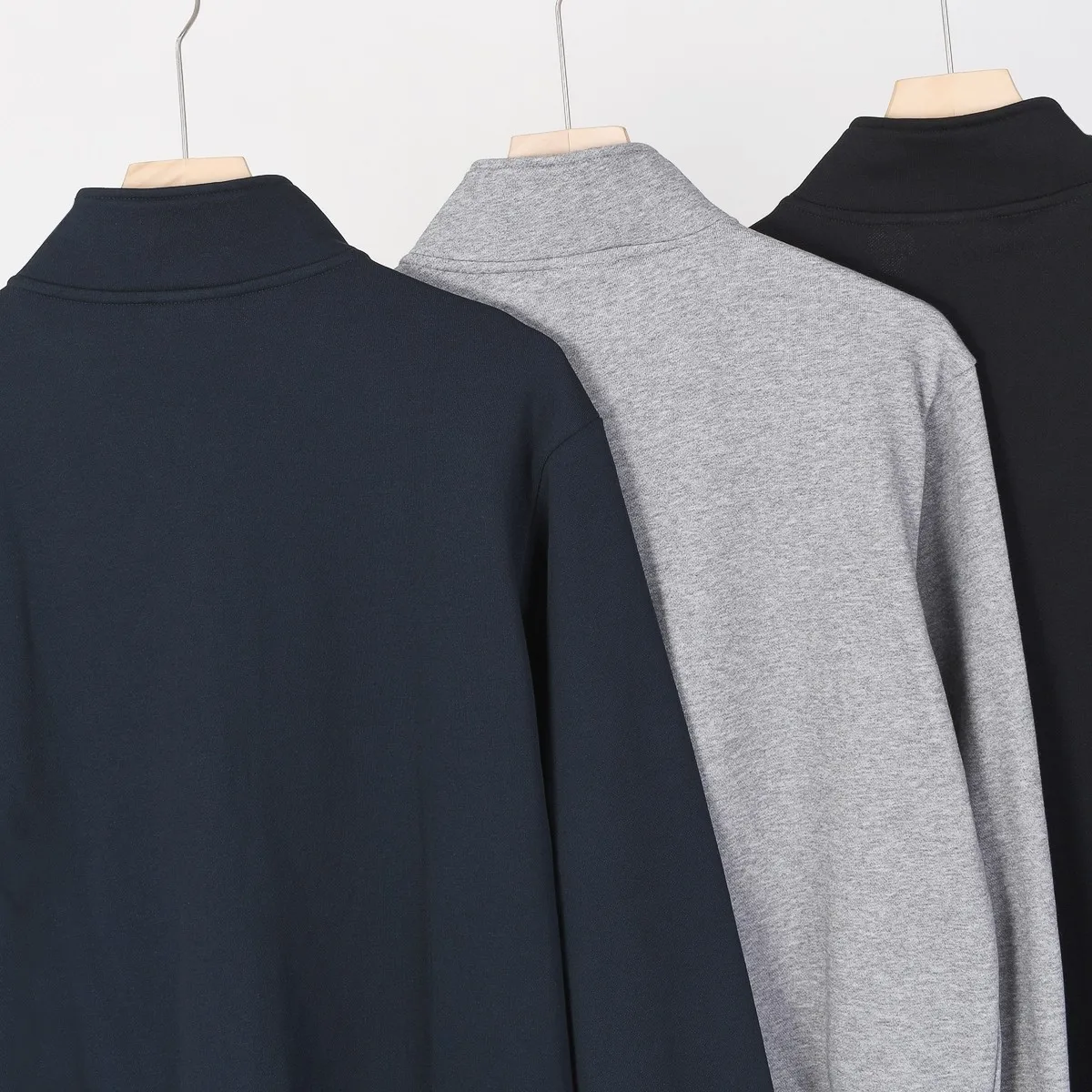 P220 800# crocodile zipper stand collar sweatshirt jacket Color: black gray royal blue Size: M-XXL Fabric: 350g cotton terry